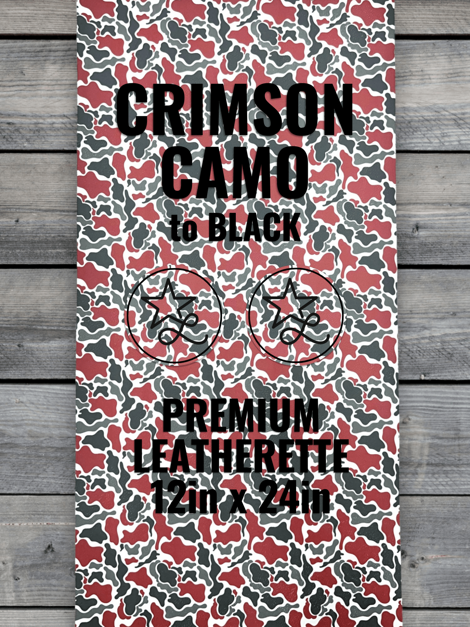 Crimson Camo Durra - Bull Premium Leatherette™ Sheets - #LoneStar Adhesive#