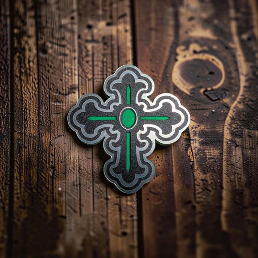 Ornate Gothic Cross Hat Patch