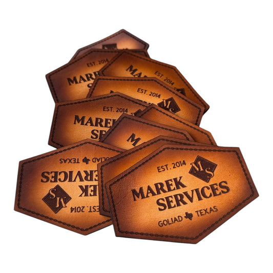 Custom Genuine Leather Patches - LoneStar Adhesive