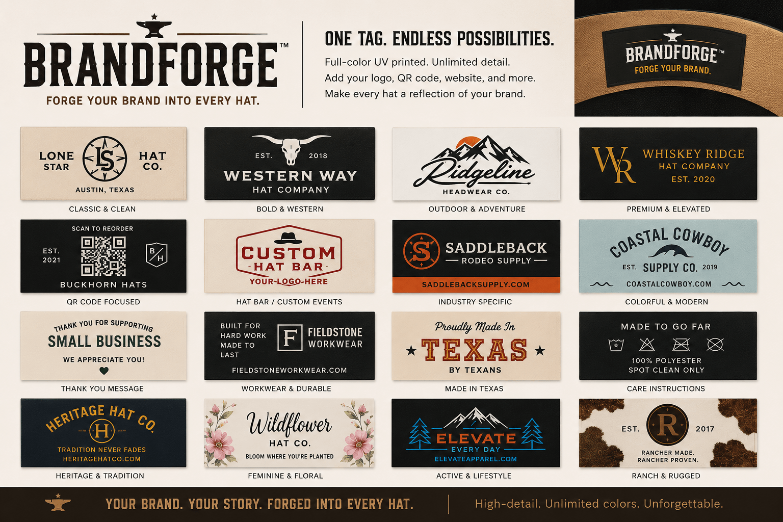 Custom Printed BrandForge™ Tags | Branding Tags for All Your Needs - LoneStar Adhesive