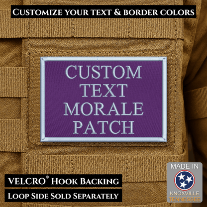 Custom Text Embroidered Morale Patches | Made in USA | VELCRO® Brand Hook Backing - LoneStar Adhesive