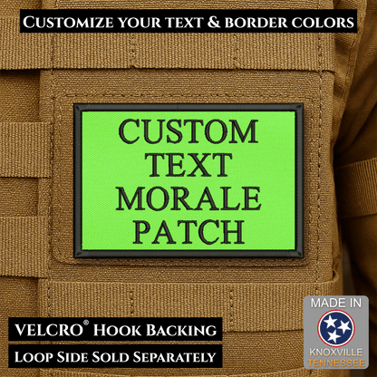 Custom Text Embroidered Morale Patches | Made in USA | VELCRO® Brand Hook Backing - LoneStar Adhesive