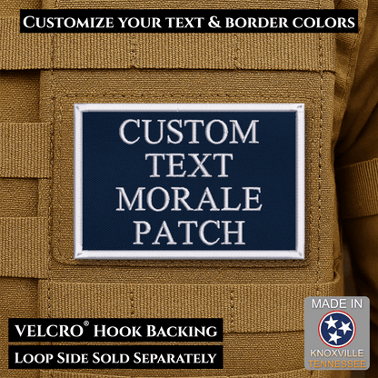Custom Text Embroidered Morale Patches | Made in USA | VELCRO® Brand Hook Backing - LoneStar Adhesive