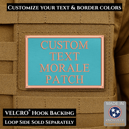 Custom Text Embroidered Morale Patches | Made in USA | VELCRO® Brand Hook Backing - LoneStar Adhesive