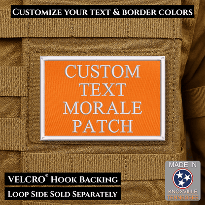 Custom Text Embroidered Morale Patches | Made in USA | VELCRO® Brand Hook Backing - LoneStar Adhesive