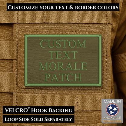 Custom Text Embroidered Morale Patches | Made in USA | VELCRO® Brand Hook Backing - LoneStar Adhesive