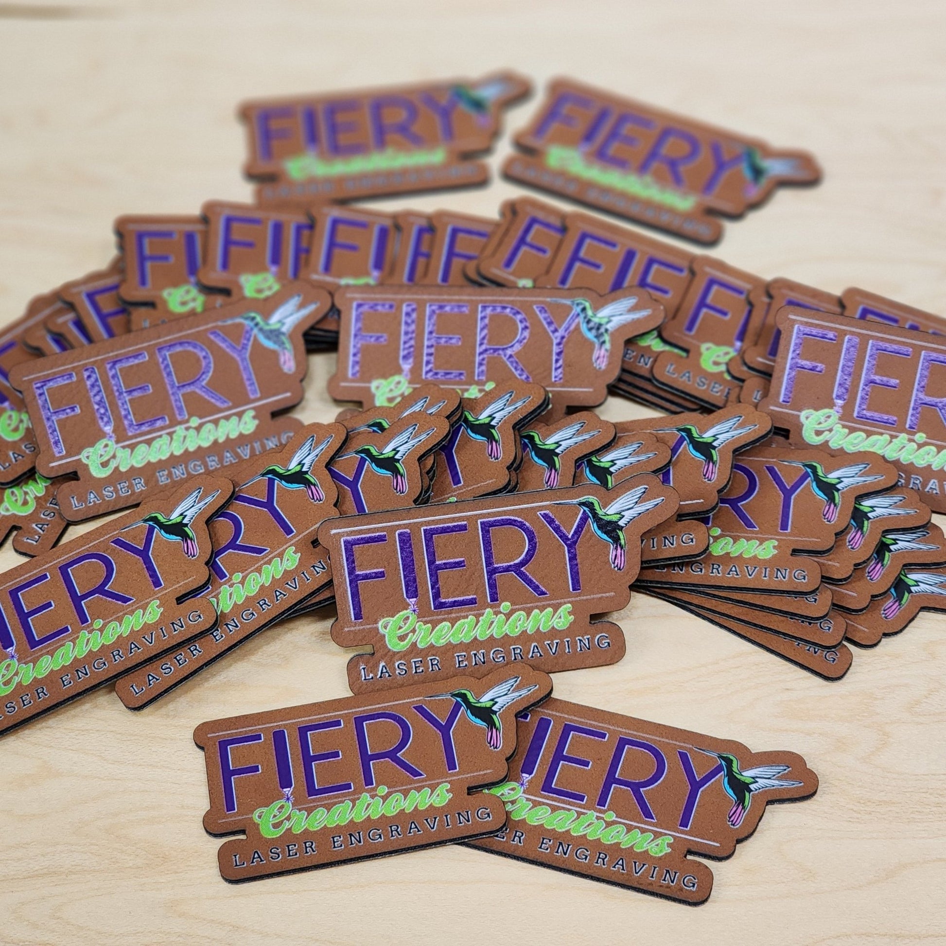 Custom UV Printed Leather or Acrylic Patches - Wholesale Packages - LoneStar Adhesive