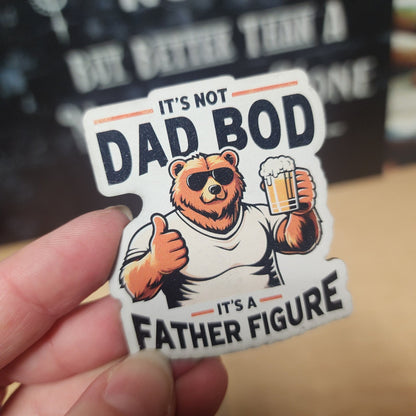 Dad Bod, Father Figure Humor UV Printed Leatherette Hat Patch - MR01 - LoneStar Adhesive