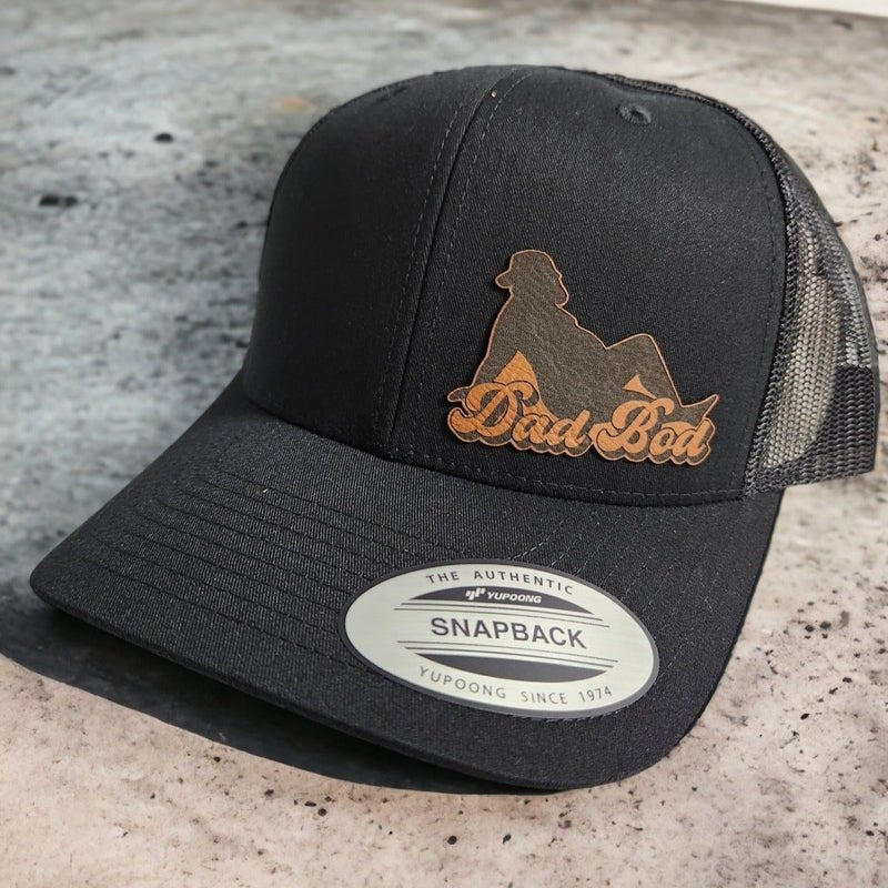 Dad Bod Leather Patch Trucker Hat for Father's Day - #LoneStar Adhesive#