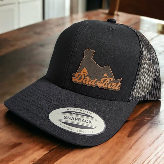 Dad Bod Leather Patch Trucker Hat for Father's Day - #LoneStar Adhesive#