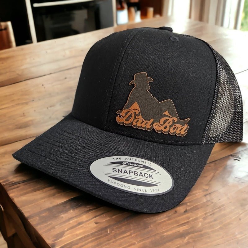 Dad Bod Leather Patch Trucker Hat for Father's Day - #LoneStar Adhesive#