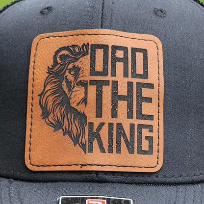 Dad the King Engraved Leatherette Hat Patch - MR01 - LoneStar Adhesive