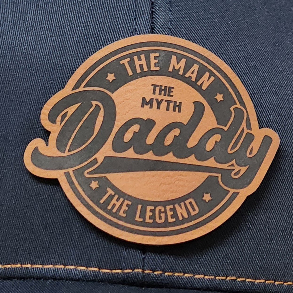 Daddy Dad Engraved Leatherette Hat Patch - MR01 - LoneStar Adhesive