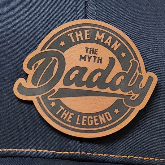 Daddy Dad Engraved Leatherette Hat Patch - MR01 - LoneStar Adhesive
