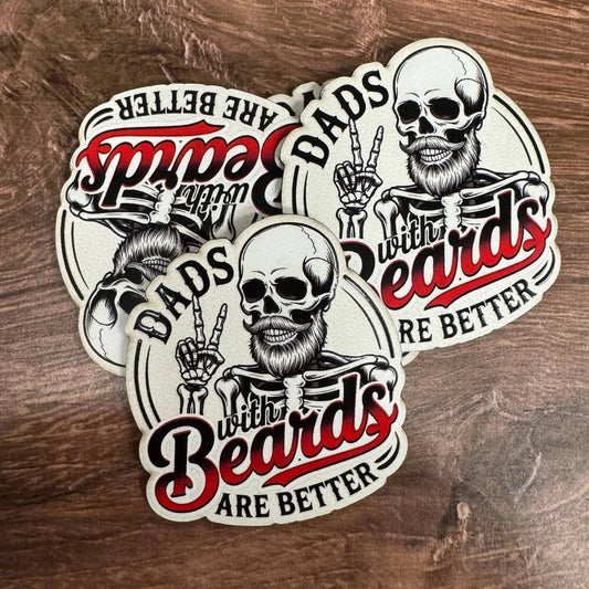 Dads with Beards Are Better | UV Printed Leather Hat Patch - LoneStar Adhesive