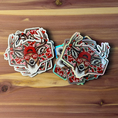 Deer Camo Pink - Valentine's Day | UV Printed Leather Hat Patch | Shop On Vacation Through 1/8. Orders Will Process on 1/9 - LoneStar Adhesive