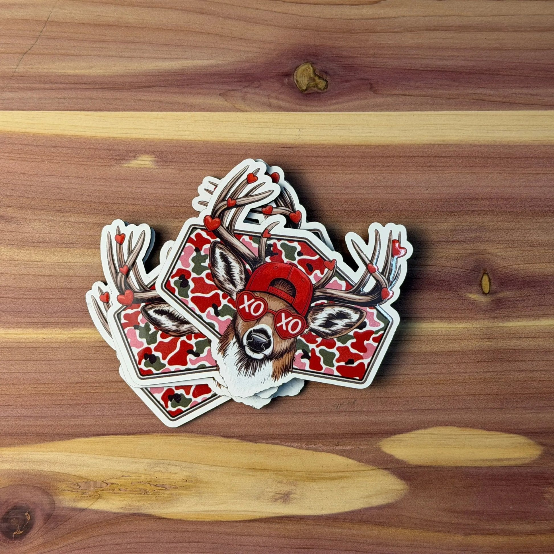 Deer Camo Pink - Valentine's Day | UV Printed Leather Hat Patch | Shop On Vacation Through 1/8. Orders Will Process on 1/9 - LoneStar Adhesive