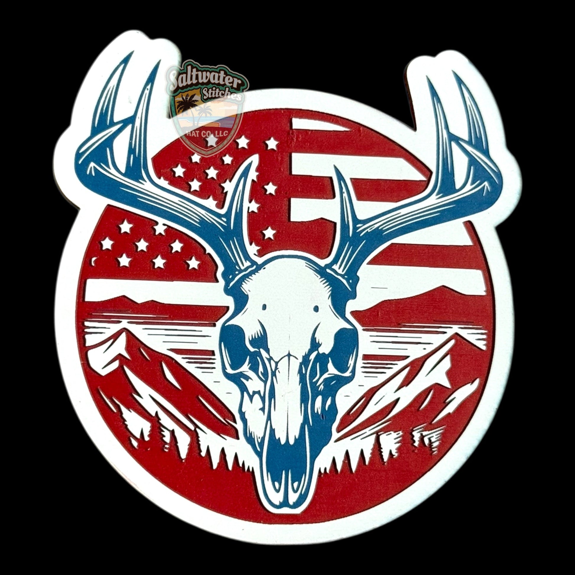 Deer Mountain Scene RWB tri layer - LoneStar Adhesive