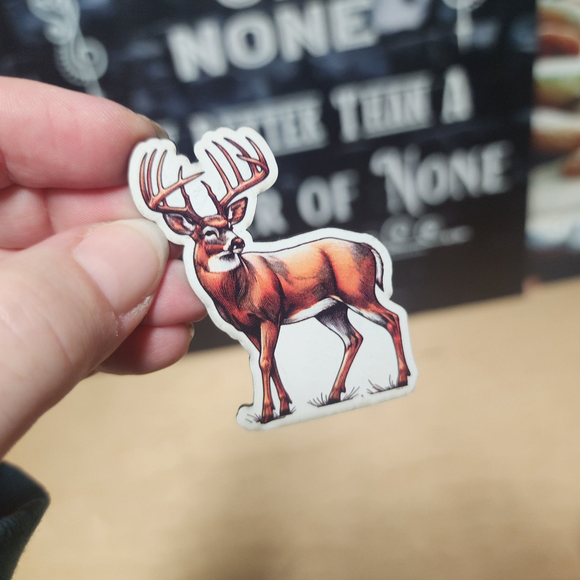 Deer Stag UV Printed Leatherette Hat Patch - MR01 - LoneStar Adhesive