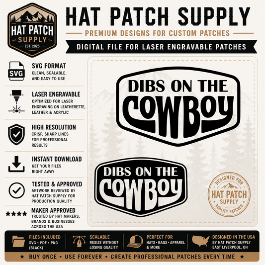Dibs on the Cowboy Hat Patch SVG - #LoneStar Adhesive#