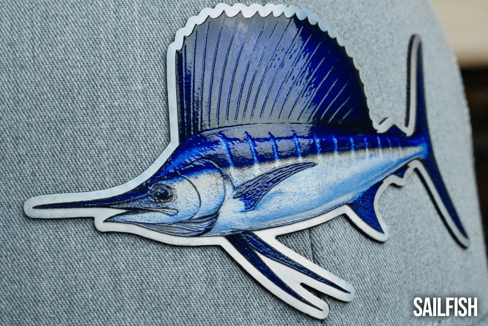 Die Cut UV Printed Texture Build Fish Patches - LoneStar Adhesive