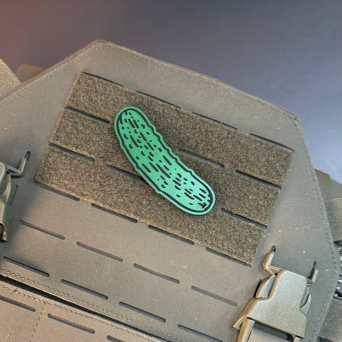 Dill Pickle Funny Morale Patch, 1.8x3" Synthetic Engraved | Made in USA | VELCRO® Brand Hook Backing - LoneStar Adhesive