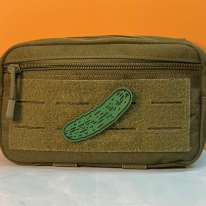 Dill Pickle Funny Morale Patch, 1.8x3" Synthetic Engraved | Made in USA | VELCRO® Brand Hook Backing - LoneStar Adhesive