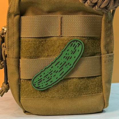 Dill Pickle Funny Morale Patch, 1.8x3" Synthetic Engraved | Made in USA | VELCRO® Brand Hook Backing - LoneStar Adhesive