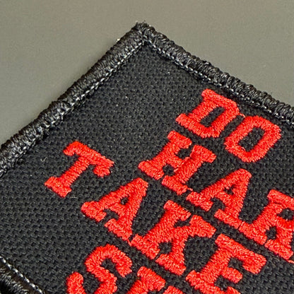 Do No Harm Take No Shit Funny Morale Patch, 2x3" | Made in USA | VELCRO® Brand Hook Backing - LoneStar Adhesive