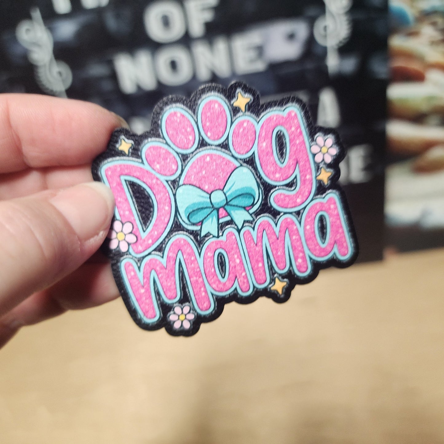 Dog Mama (Choose Your Color) UV Printed Leatherette Hat Patch - MR01 - LoneStar Adhesive