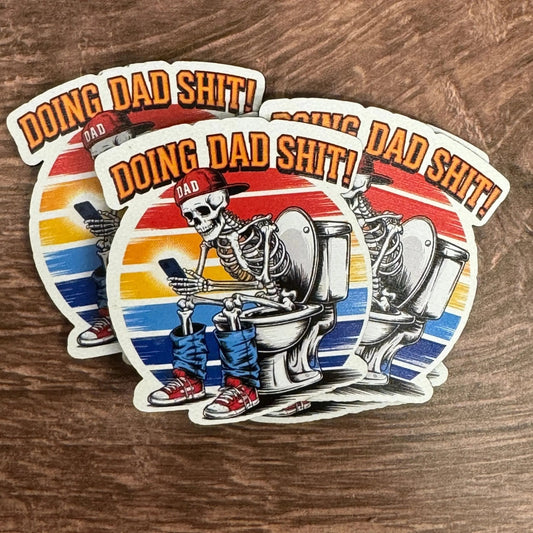 Doing Dad Shit | UV Printed Leather Hat Patch - LoneStar Adhesive