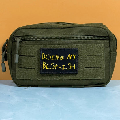 Doing My Best-ish Funny Morale Patch, 2x3" | Made in USA | VELCRO® Brand Hook Backing - LoneStar Adhesive