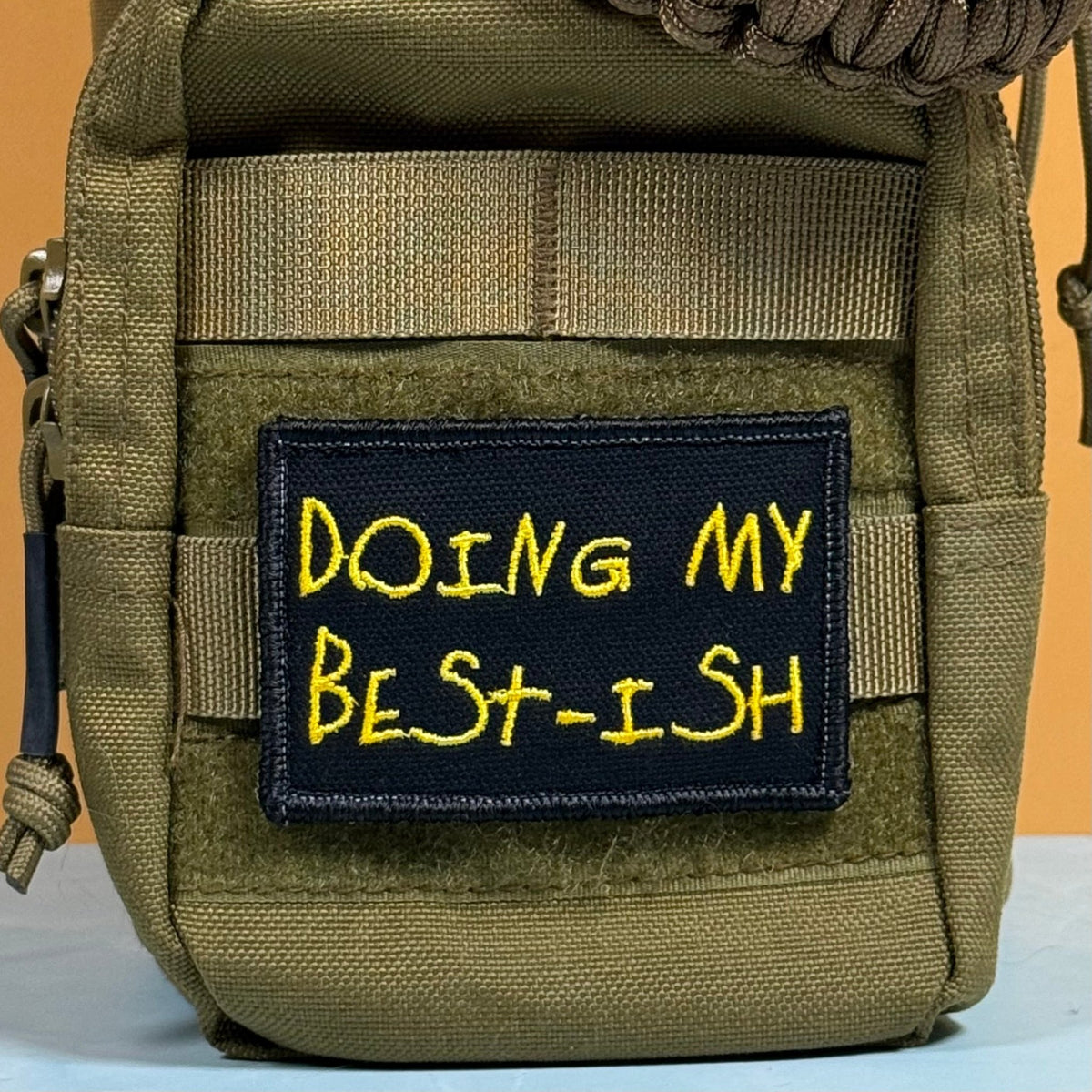 Doing My Best-ish Funny Morale Patch, 2x3" | Made in USA | VELCRO® Brand Hook Backing - LoneStar Adhesive