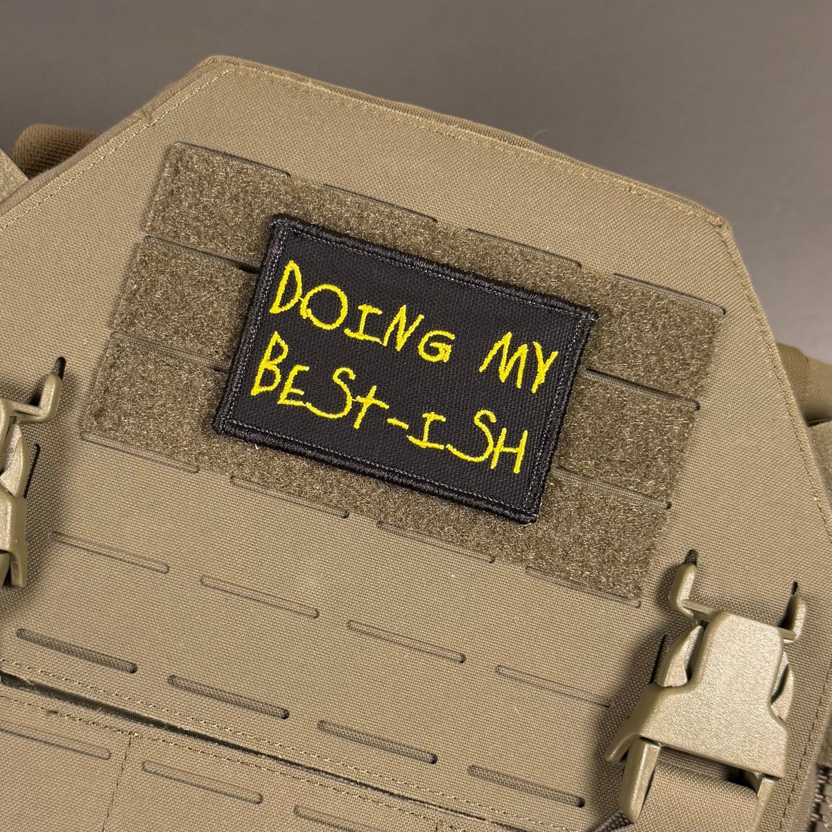 Doing My Best-ish Funny Morale Patch, 2x3" | Made in USA | VELCRO® Brand Hook Backing - LoneStar Adhesive
