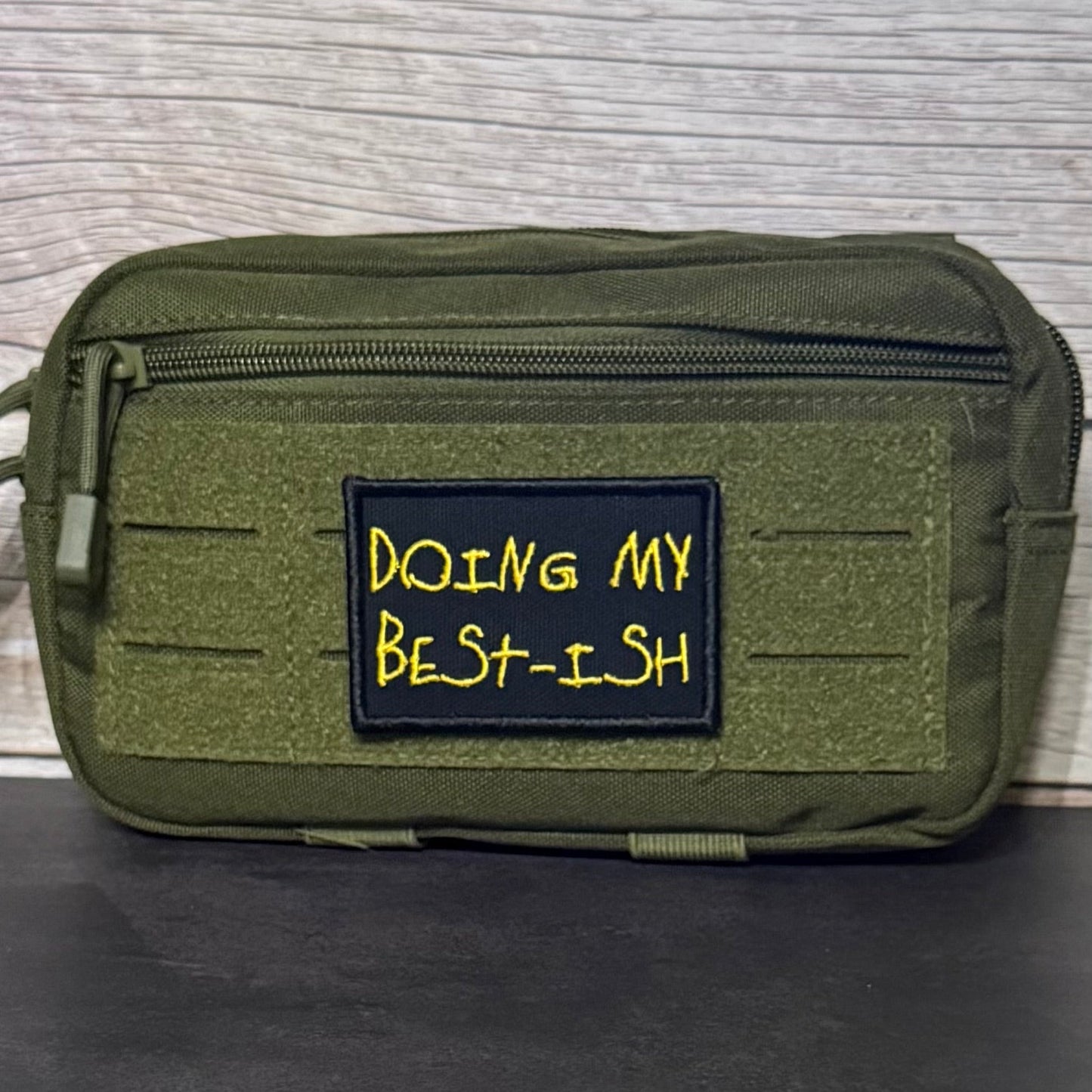 Doing My Best-ish Funny Morale Patch, 2x3" | Made in USA | VELCRO® Brand Hook Backing - LoneStar Adhesive