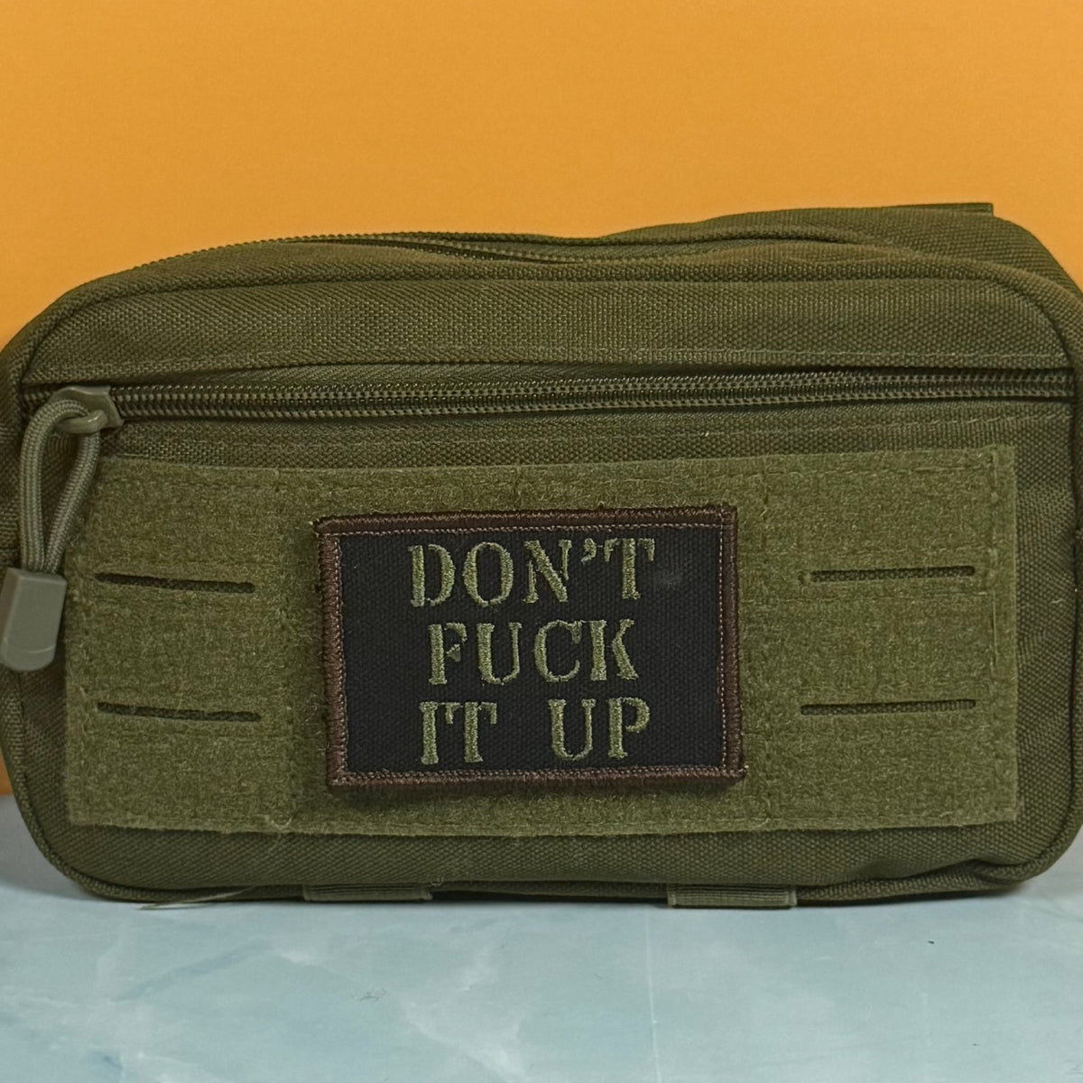 Don't Fuck It Up Funny Tactical Morale Patch, 2x3" | Made in USA | VELCRO® Brand Hook Backing - LoneStar Adhesive