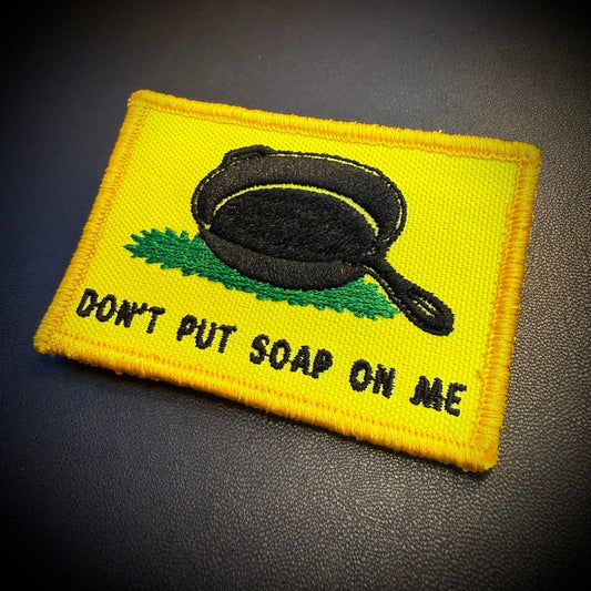 Don't Put Soap on Me Gadsden Funny Embroidered Patch, 2x3" | VELCRO® Brand Hook Backing - #LoneStar Adhesive#