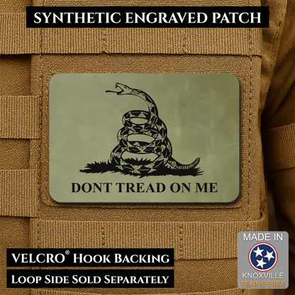 Don’t Tread on Me Gadsden Flag Patch | Made in USA | VELCRO® Brand Hook Backing - LoneStar Adhesive