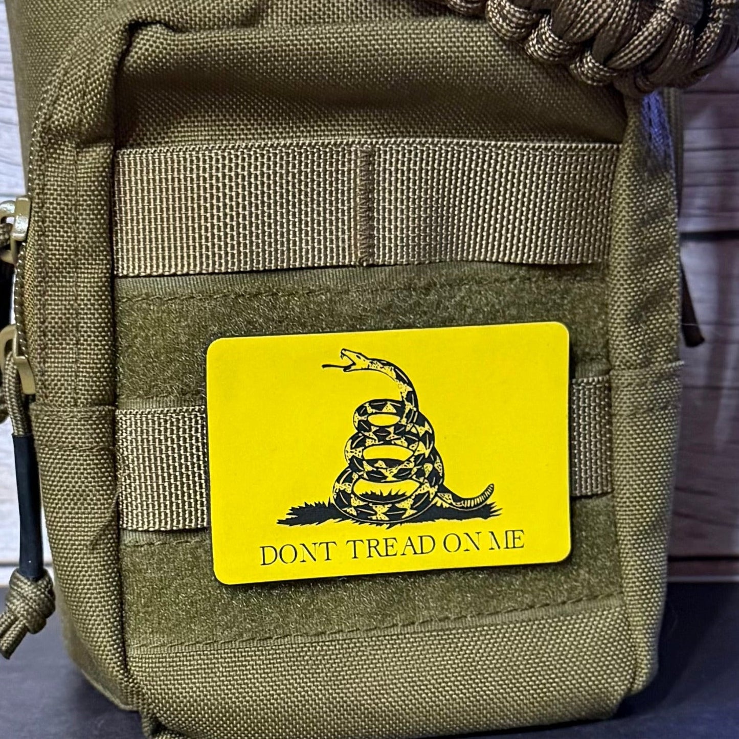 Don’t Tread on Me Gadsden Flag Patch | Made in USA | VELCRO® Brand Hook Backing - LoneStar Adhesive