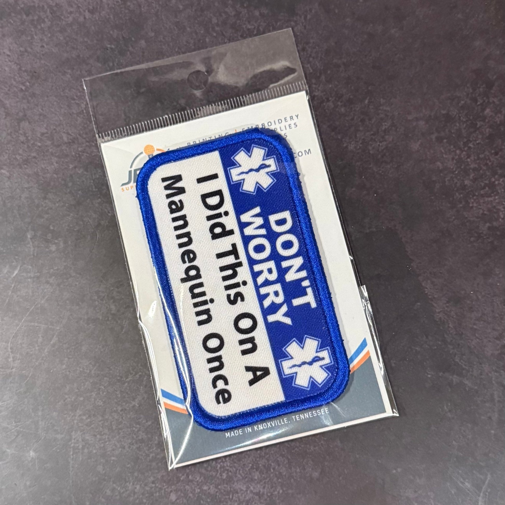 Don’t Worry I Did This On A Mannequin Once Funny Morale Patch, 2.25x4" | Made in USA | VELCRO® Brand Hook Backing - LoneStar Adhesive
