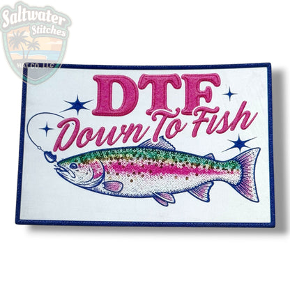 DTF Down To Fish UV Printed Embroidery Look Patch - LoneStar Adhesive