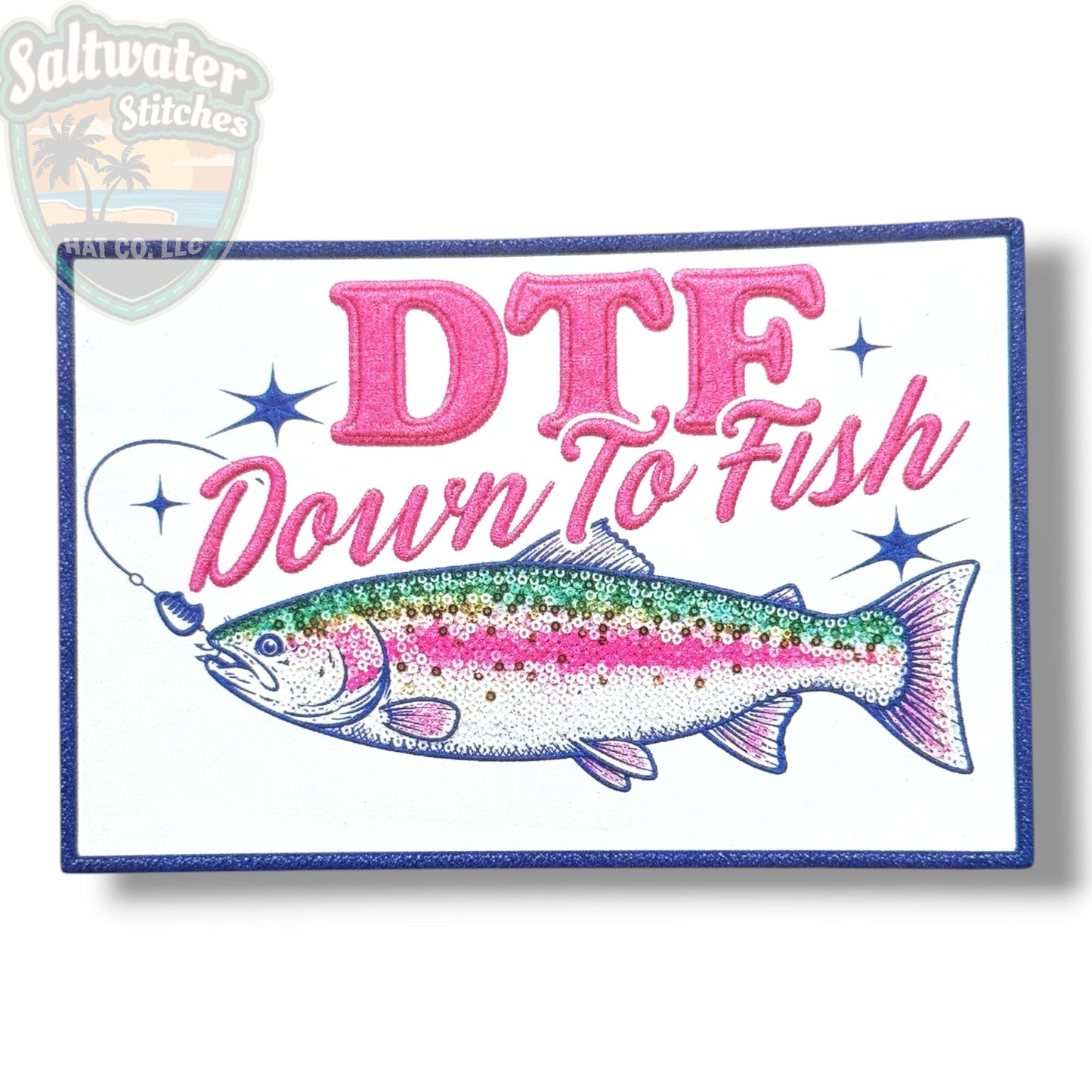DTF Down To Fish UV Printed Embroidery Look Patch - LoneStar Adhesive