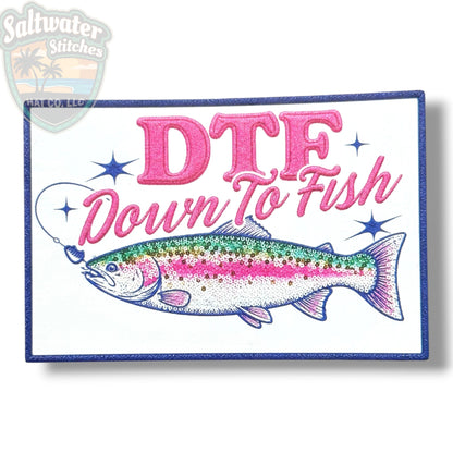 DTF Down To Fish UV Printed Embroidery Look Patch - LoneStar Adhesive