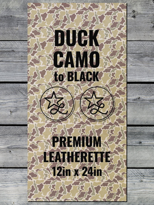 Duck Camo / Black Durra-Bull Premium Leatherette™ Sheets (12x24) - #LoneStar Adhesive#