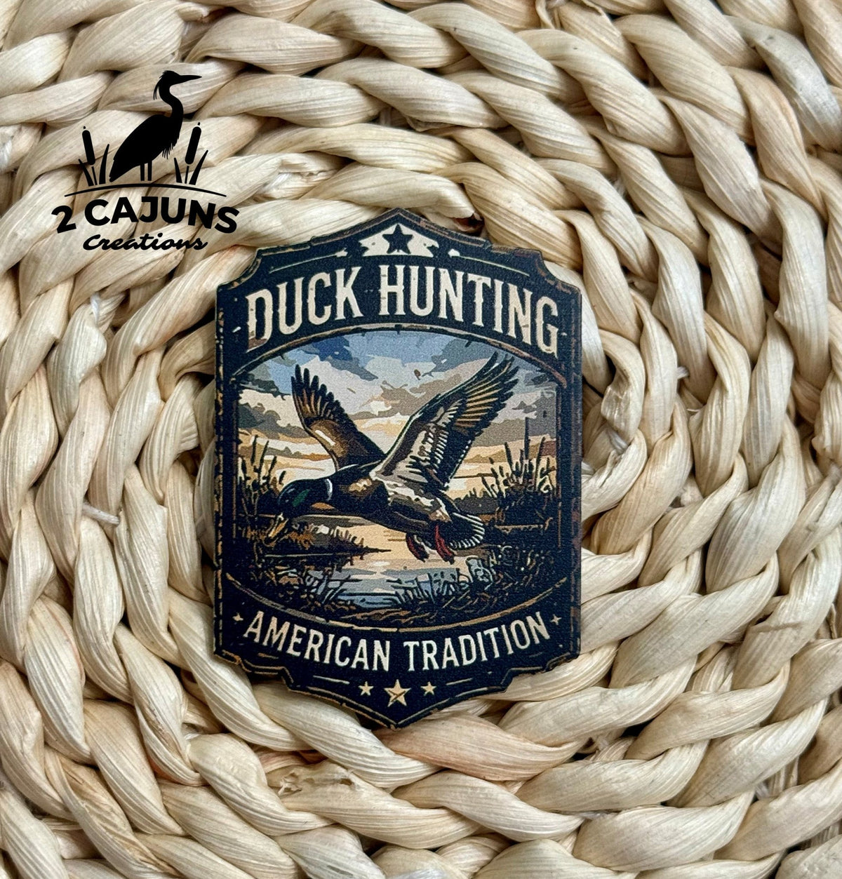 Duck Hunting American Tradition UV Printed Hat Patch - LoneStar Adhesive