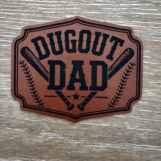 Dugout Dad Leatherette Iron-On Patch - #LoneStar Adhesive#