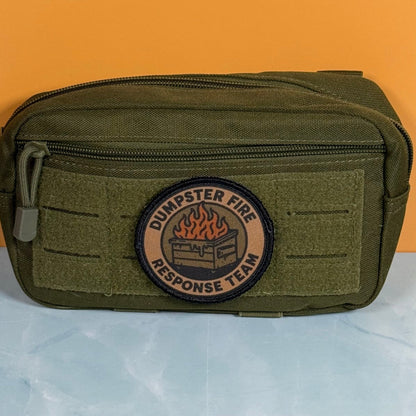 Dumpster Fire Response Team Funny Tactical Morale Patch, 3" Round | Made in USA | VELCRO® Brand Hook Backing - LoneStar Adhesive