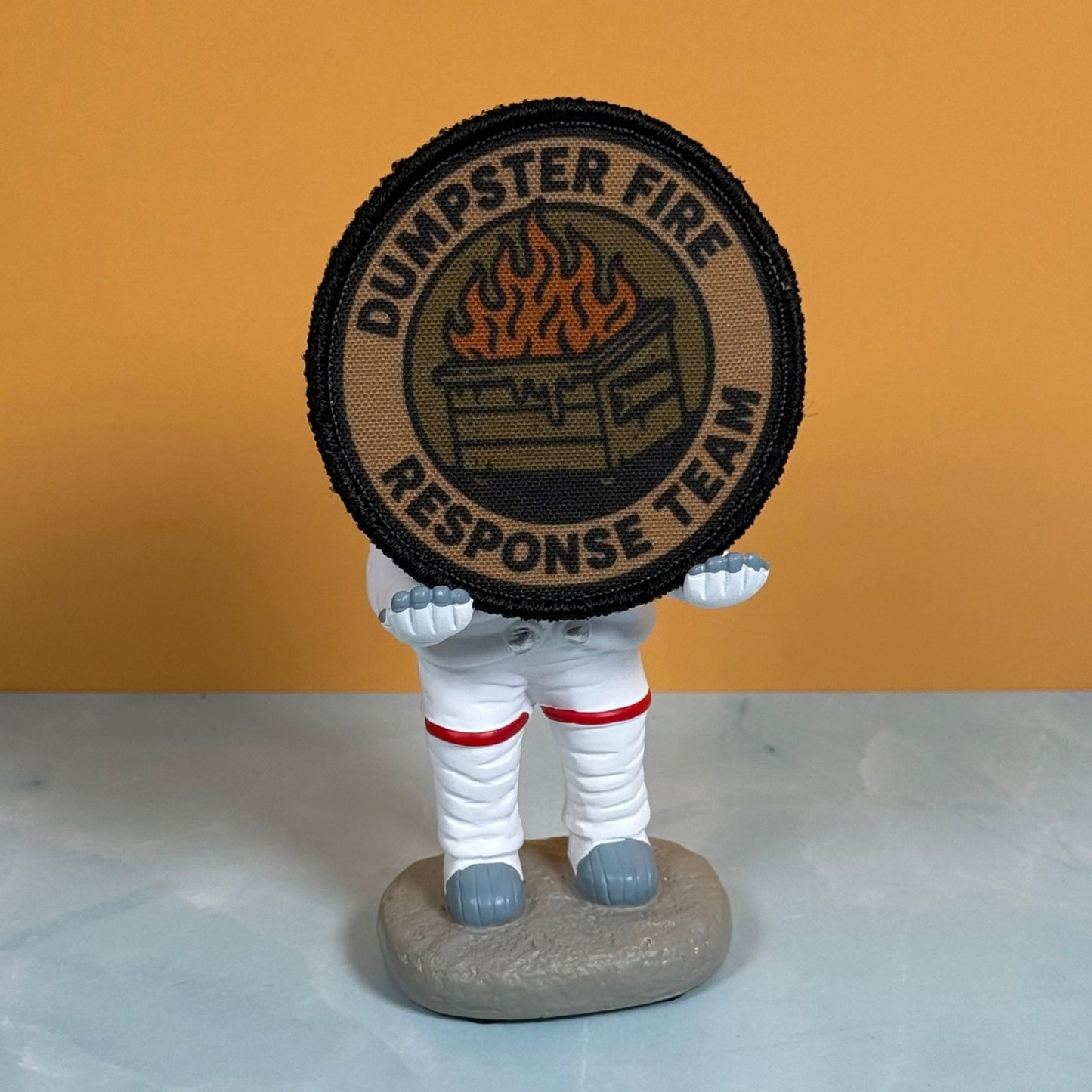 Dumpster Fire Response Team Funny Tactical Morale Patch, 3" Round | Made in USA | VELCRO® Brand Hook Backing - LoneStar Adhesive