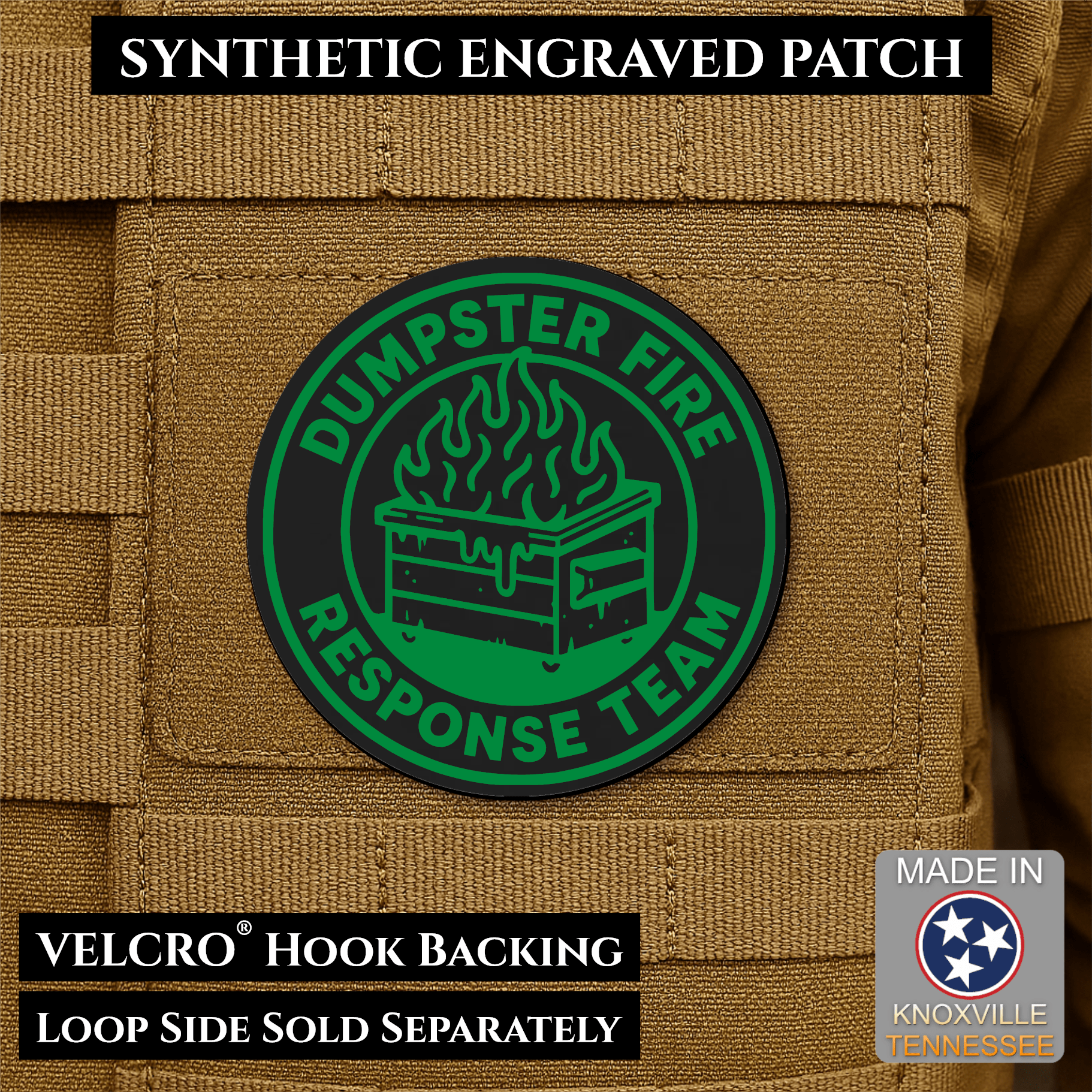 Dumpster Fire Response Team Morale Patch 3" Round Hook & Loop | Made in USA - LoneStar Adhesive
