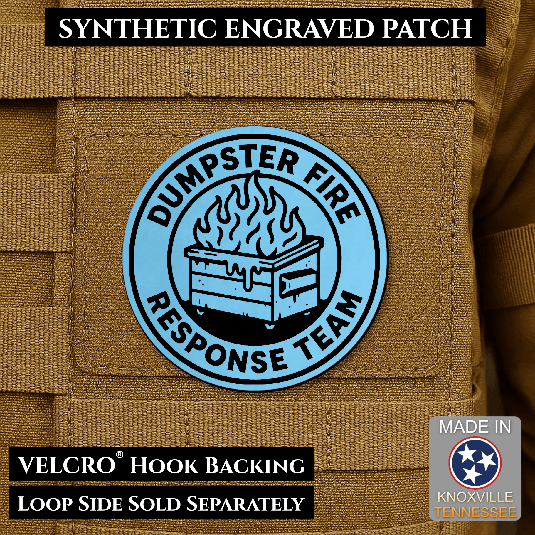 Dumpster Fire Response Team Morale Patch 3" Round Hook & Loop | Made in USA - LoneStar Adhesive